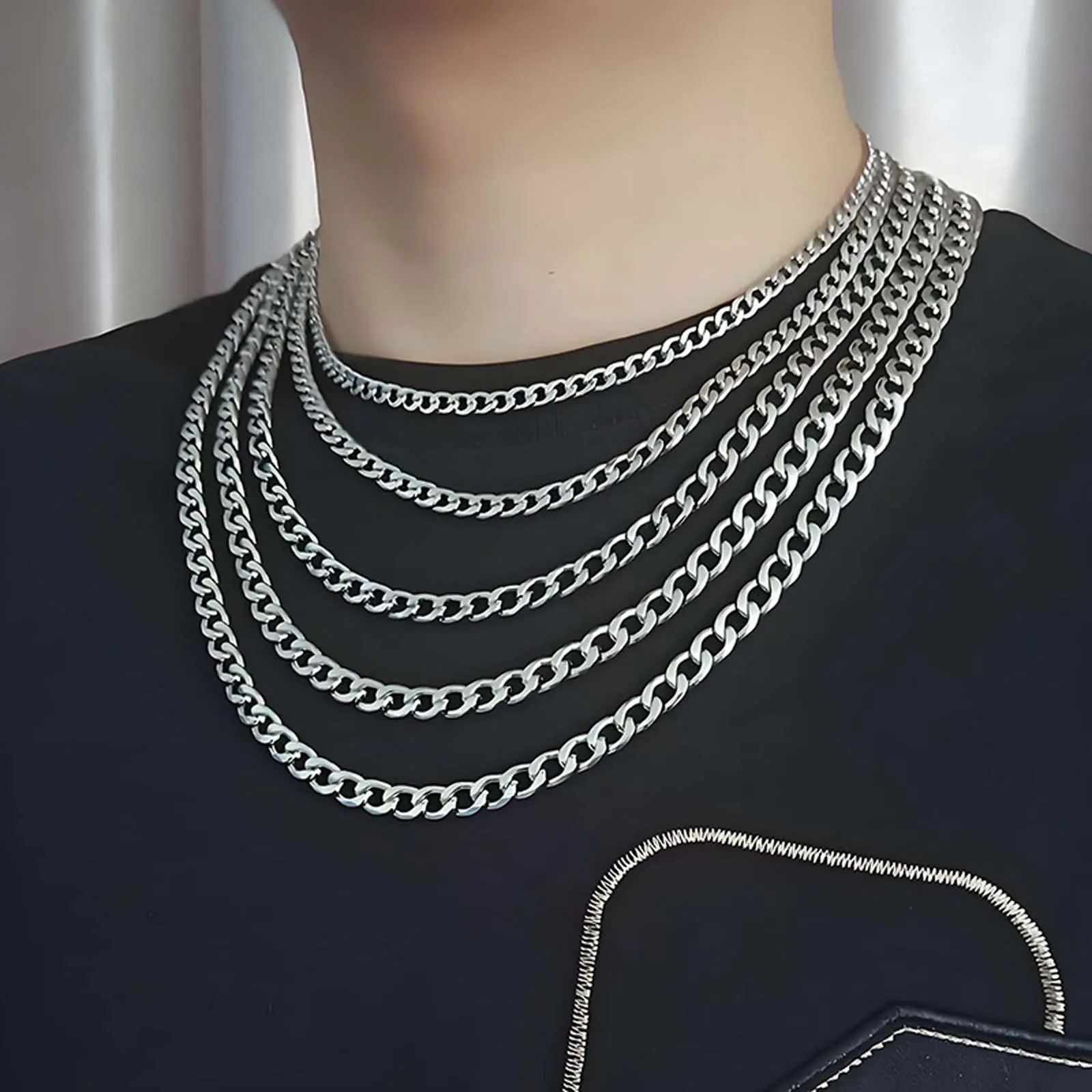 Men Women 6mm wide golden/silver, Cuban chain necklace stainless steel Miami thick necklace hip hop jewelry 45/50/55/60/65/70/75CM multiple lengths personalized gift