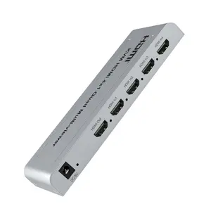 4K HDMI KVM Switch 4 In 1 Out Multiview Splitter with USB Keyboard Multi Interface