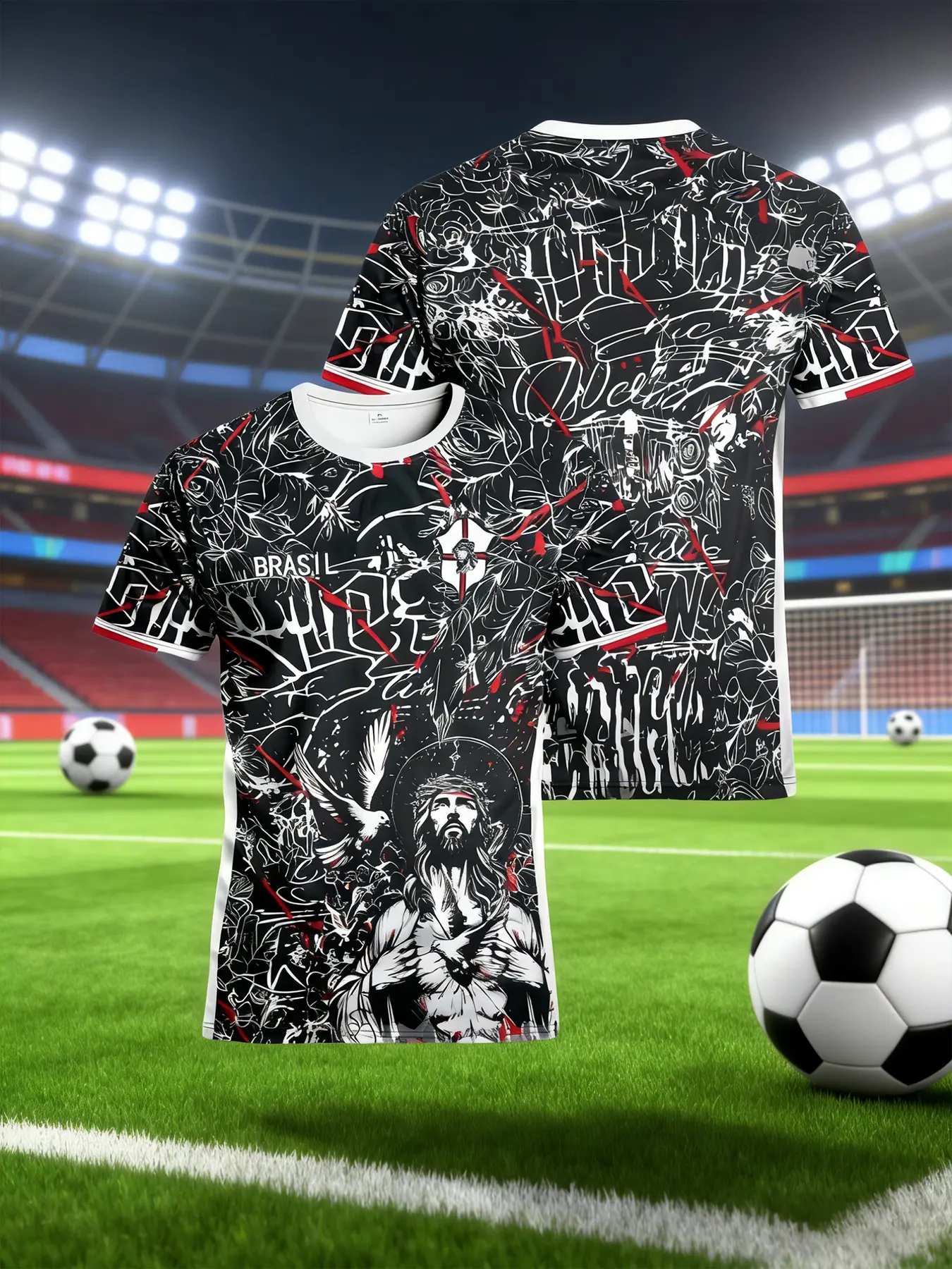 Brazilian special edition men's sports shirt and youth crew-neck quick-drying sports T-shirt, featuring Brazilian style patterns - suitable for competitions, training, daily fitness, parties and casual wear - the ideal gift for football fans