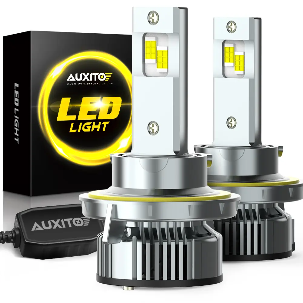 AUXITO H13/9008 LED Bulbs, 900% Brighter 120W 50000LM Per Set, 6500K Cool White H13 LED Bulbs, Plug-N-Play Halogen Replace H13 Bulbs, Canbus Ready, Error-free Adjustable Beam,Pack of 2