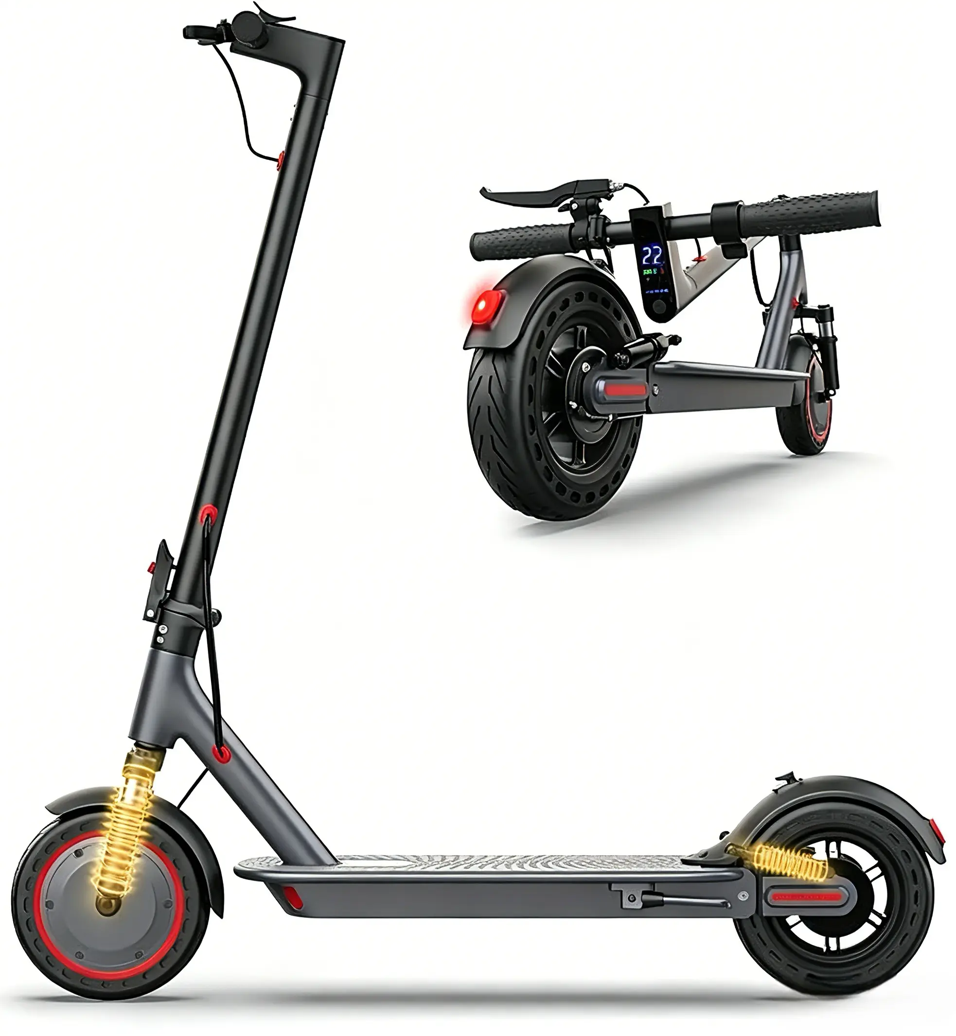 SummerVibes AOPO Electric Scooter 500W Motor 10" Tires 22 MPH 21 Miles Range Dual Suspension Brakes Perfect Gift for Family Friends Ideal for Campus Commute City Rides Honey Comb