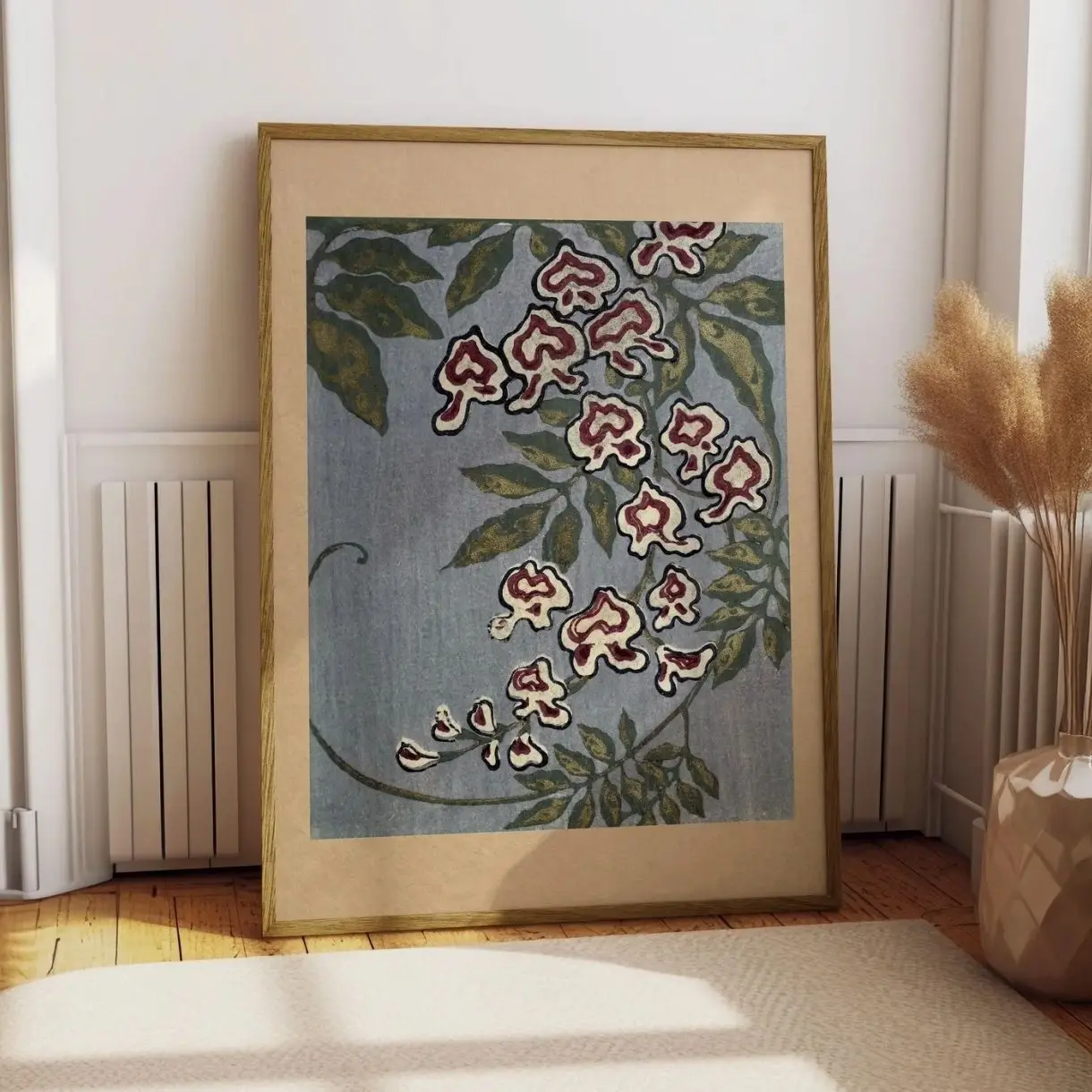 Vintage Japanese Wisteria Wall Art Meiji Botanical Japandi Poster Print 5