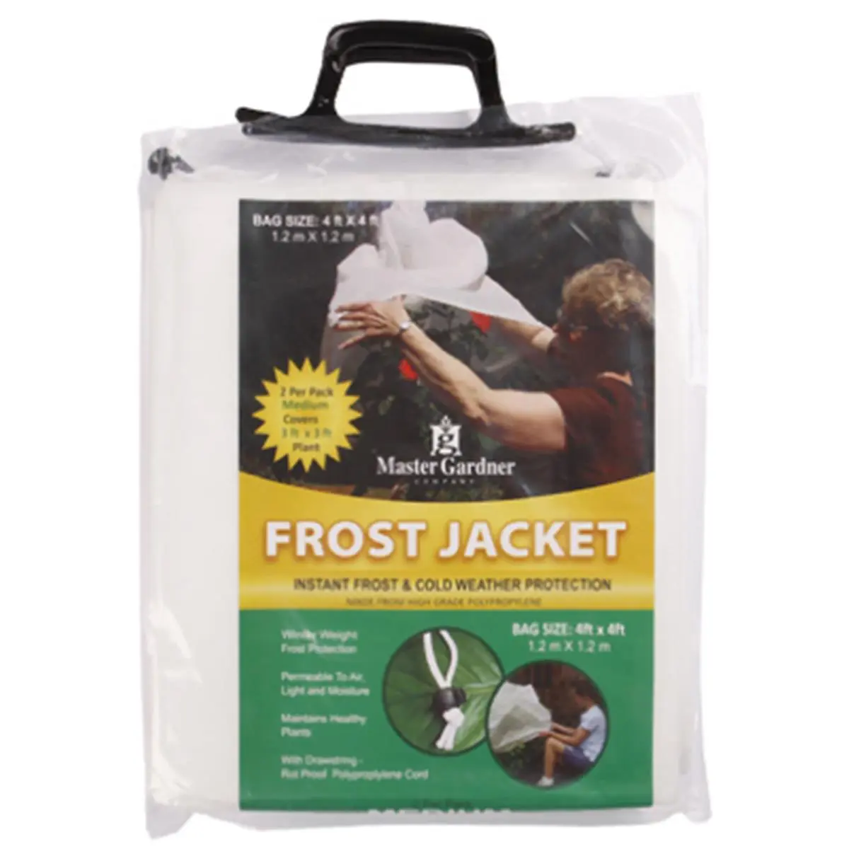 Master Gardner Company Plastic 212 MAIN Outdoor Permeable Drawstring Frost Guard Jacket, Winter Weight, 4x4ft Size, 2-Pack (Model 0808)