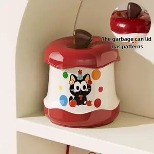 Desktop wastebasket, trash can, press-to-open multifunctional storage box, creative desktop design, apple-shaped large-capacity storage for hair accessories and snacks, household high-end mini trash can
