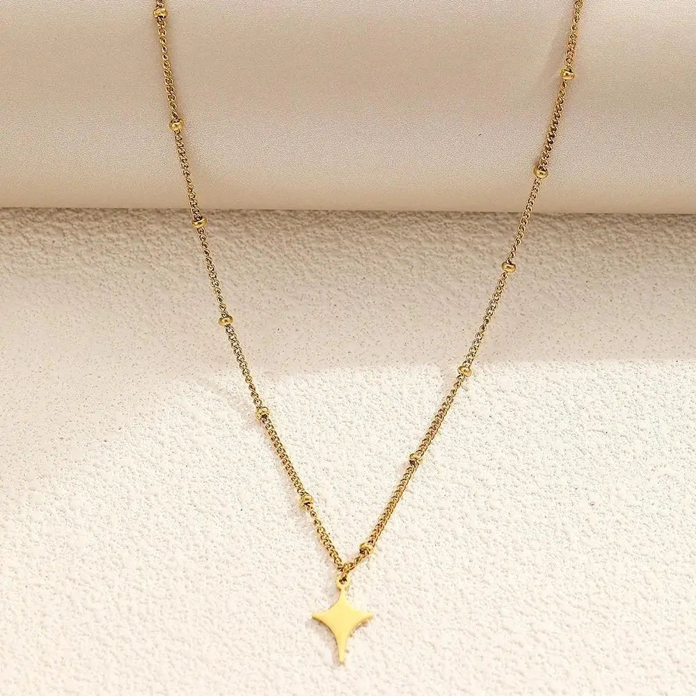 Starburst Four-Pointed Star Clavicle Chain Gentle Simple Adjustable Necklace Meaningful Guardian & Hope Jewelry Gift