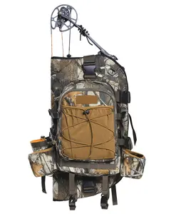 Hunting Backpack with Compound Bow Holder Saddle Camo Bag Camouflage Pack for Hunter Archery