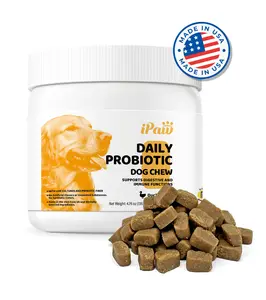 IPaw Daily Probiotic Chews for Dogs Functional Treats - Natural Digestive Support & Immune Boosting Snacks