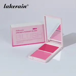 2-in-1 Cream & Powder Blush Palette - Highly Pigmented Cream Blush, Long-Lasting, Waterproof & Sweatproof, Buildable Matte Finish - Compact with Mirror, Portable for On-the-Go - Perfect Gift for Women, Natural Face Makeup, Beauty Cosmetics