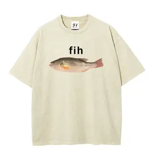 Fih Fish funny Meme Vintage Washed T-shirt
