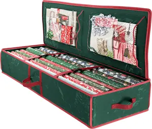 Heavy Duty Wrapping Paper Organizer Storage Bag Green - Christmas Storage Organizer For Wrapping Paper And Gift Bag Storage