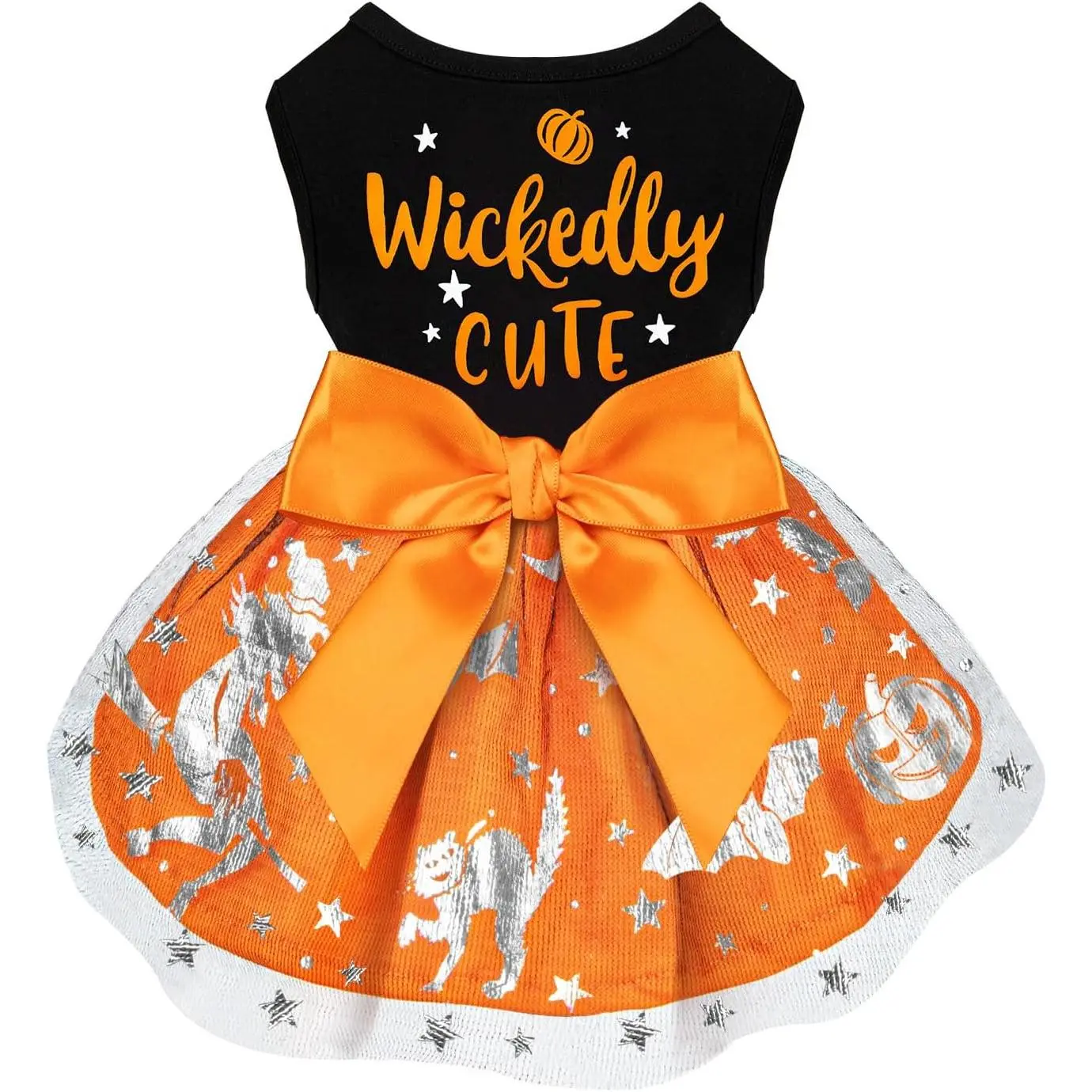 Dog Halloween Costumes Dog Dress Halloween Costumes for Dogs Funny Puppy Dress with Bow for Small Medium Large Dogs Pumpkin Witch Bat Pet Costume Halloween