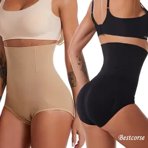 XS 5XL Flat Tummy Control Panty Girdle High Waist Body Shaper Panty Shapewear For Women Belly Stomach Slimmer Abdomen Slimming Underwear Seamless Girdle Panty Plus Size