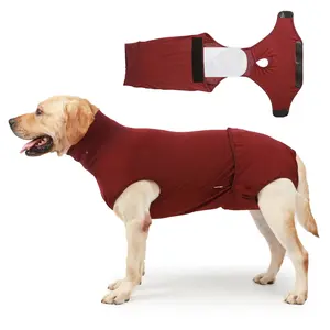 Dog Diaper Sanitary Pantie Full Body Dog Diaper Doggy Diapers Female Reusable Dog Physiological Clothing for Male and Female Dogs Menstruation Neuter Surgical Recovery Diapers for Dogs Washable（Burgundy）