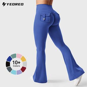 YEOREO CoreFlex Flare Leggings with Pockets for Women Scrunch Workout Leggings Butt Lifting Gym Yoga Pants summerwins