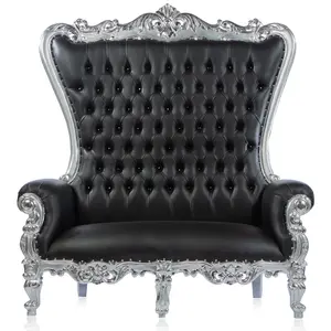 Vintage "Empire" Double Throne Chair (Black/Silver)