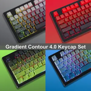A 135-Key Gradient Contour Keycap Set Made of PBT Material, Featuring Dual-Color Injection Molding, Suitable for Cross-Axis Gaming Mechanical Keyboards - Enhance The Appearance of Your Keyboard - a Festive Gift to Elevate Your Desktop Ambiance - Mix