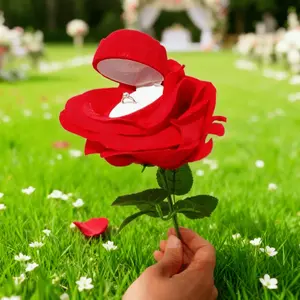 Creative Rose Ring Box Romantic Gift Box Proposal Gift Surprise Ideal for Engagement Wedding Valentine's Day Christmas