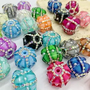 15pcs/30pcs 20mm Shiny high-quality fashion random color Rhinestone-pearl Beads, Round Loose Charms, perfect for DIY jewelry, mobile phone pendants, beadable pens,accessories, keychains and handicrafts, DIY Crafts, and Christmas Ornaments