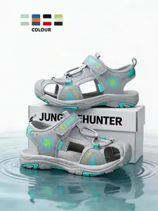 Boys' Outdoor Sports Sandals, Perfect Fit Arch Support, Soft Comfortable Breathable, Anti-Slip Sole, Head Protection, Casual Daily Shoes