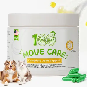X100BEST Hip & Joint Supplement for Dogs & Cats - Bioactive Collagen,Glucosamine, Chondroitin & NZ Green Lipped Mussel - 120 Capsules for Joint, Bone, Ligament, Paw & Spinal Health