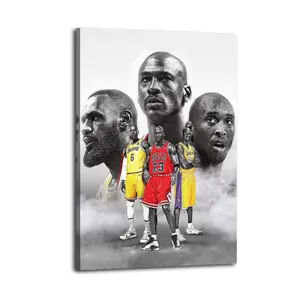 Legends Trio Classic Canvas: Trendy NBA Nostalgia Decor for Basketball Clubs & Sports Hangouts