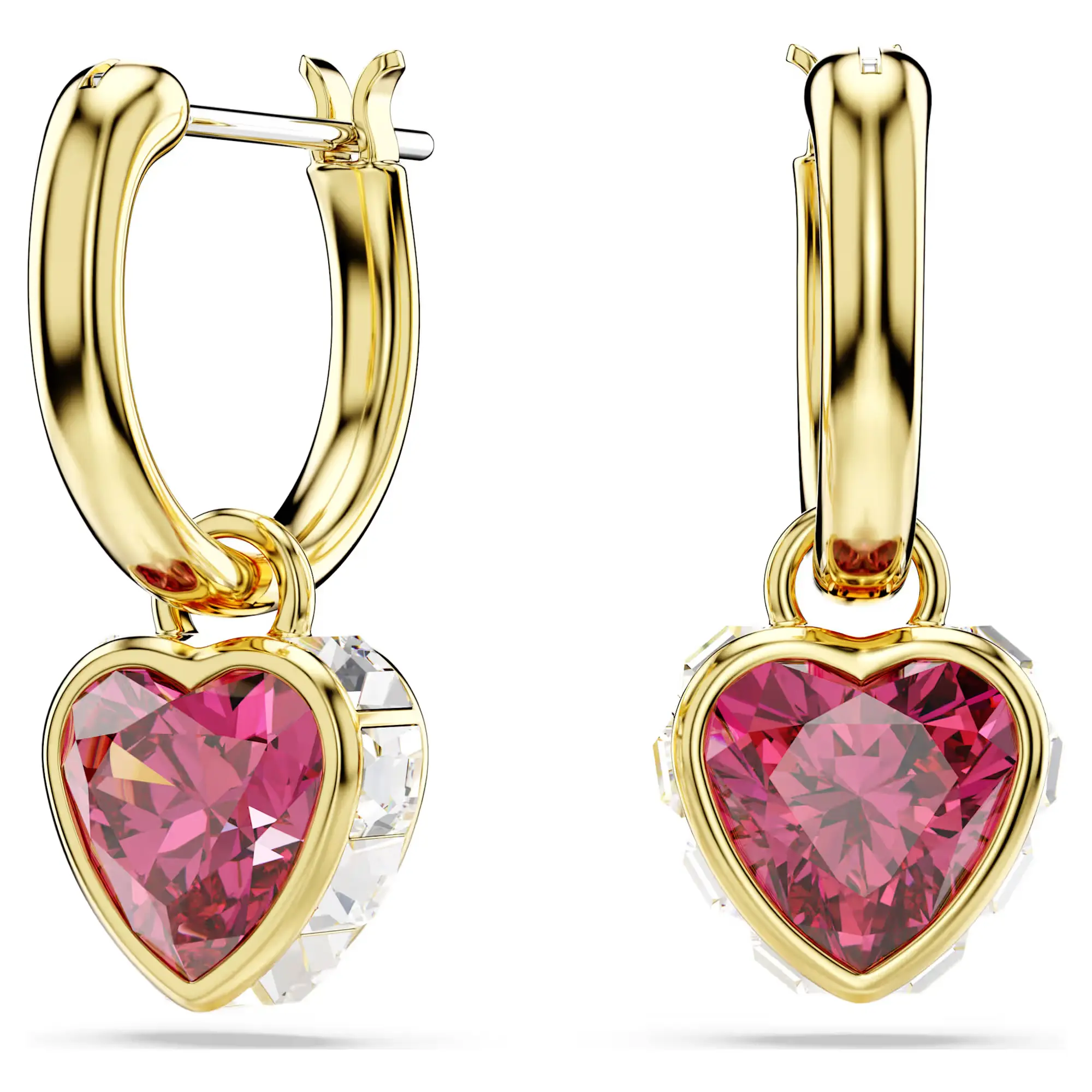 Swarovski Chroma Drop Earrings - Heart - Red - Gold-tone Plated 5684760