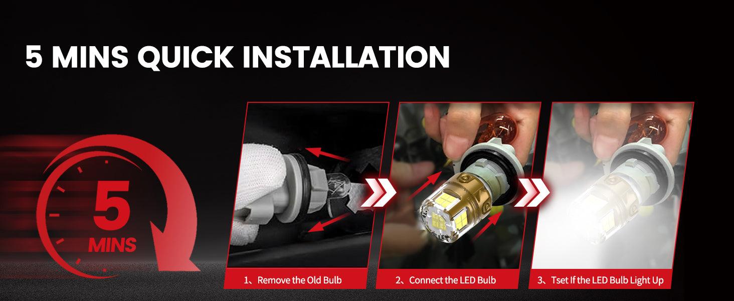 Lasfit 1156 1073 7506 1141 LED Reverse Backup Light Bulb | Xenon White, 2 Bulbs | Upgraded L2 Series