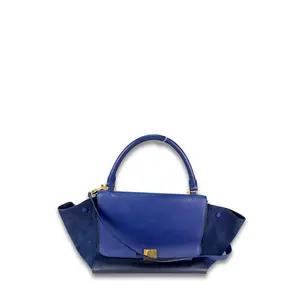 Pre-owned Celine Leather Tote Bags Large Navy Trapeze Bag