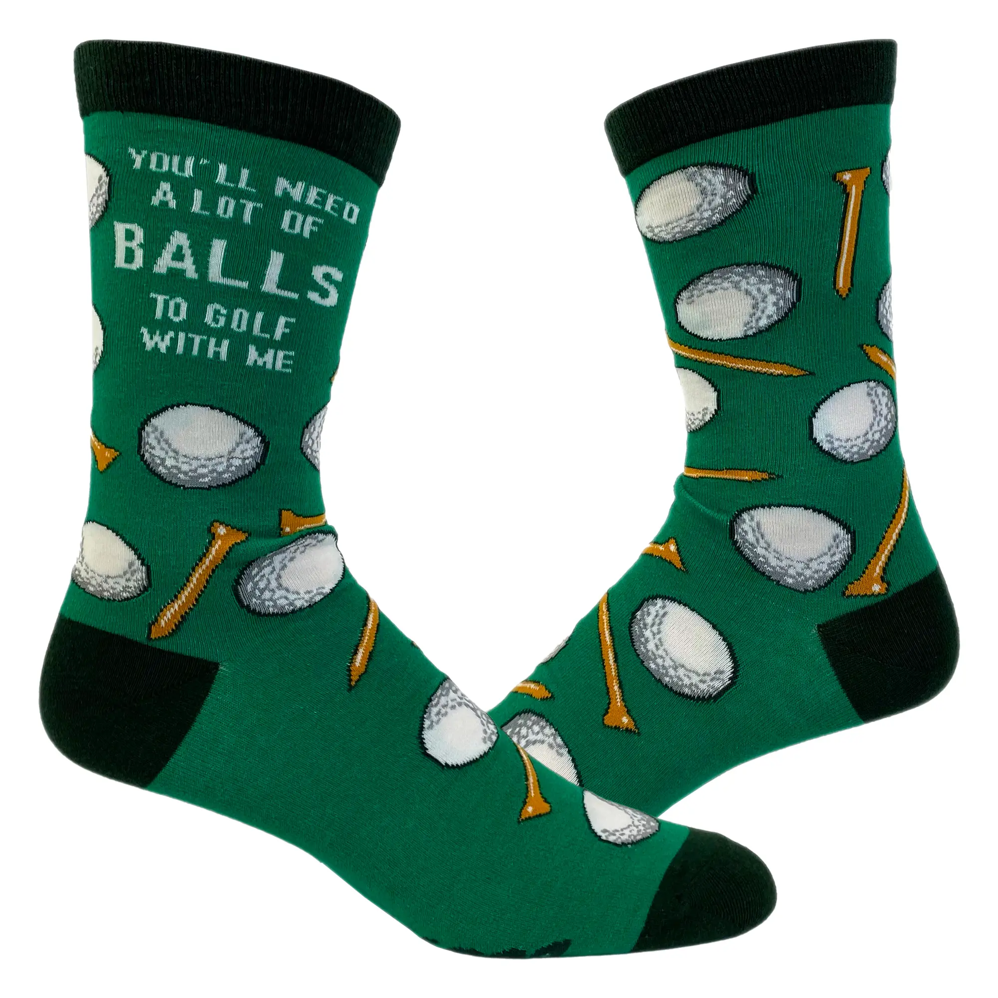 Mens Funny Golf Socks Sports Crews for Guys with Fun Clubhouse Sayings Funny Graphic Socks Comfortable Fitted Spandex Cotton