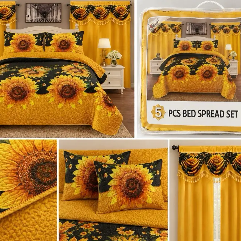5 Piece Bed Spread Set for a Cozy Night's Sleep