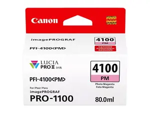 Canon PFI-4100 80ml Pigment Ink Tank for imagePROGRAF PRO-1100 Printer, Photo Magenta