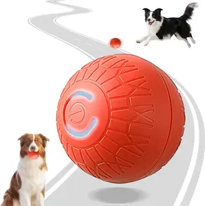 Interactive Duraspin Dog Ball, Self-Bouncing Vibrating & Auto-Rolling, Auto Stop Touch Start Jumping Ball Toy for Medium/Large Dogs (67mm, Orange)
