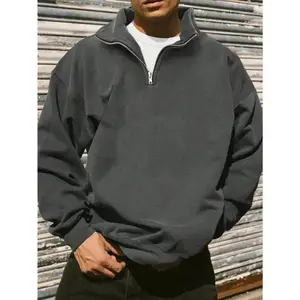 Men's Fashion Half-Zip Casual Pullover Sweatshirt, Warm For Autumn/Winter Long Sleeve Menswear Polyester Hoodie sleeveless（gift）