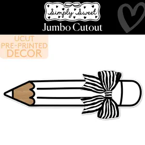 Classic Black and White Pencil Jumbo Cutout | Simply Sweet