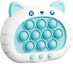 Fast Push Bubble Game, Stress Relief Toys, Decompression Breakthrough Puzzle Pop Button Gopher Game Machine, Novelty Fidget Toys Party Favor Gifts for Kids Adults, Handheld Toy for 3+ Year Old Boy Girl (Blue Cat)