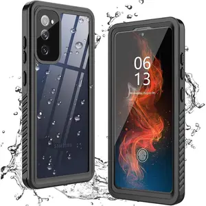 SQ-PCS016 Waterproof Case for Samsung Galaxy S20 FE - Built-in Screen Protector, 360° Full Body Heavy Duty Protective Shockproof IP68 Underwater Case, Black