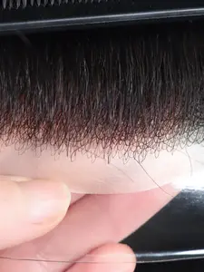 Natural Real 90 Density Capillary Prosthes System Super Thin 0.02mm Skin Base Hairpieces Invisible Hairline Human Hair Men Toupee Low Density 0.02 Hair Patch