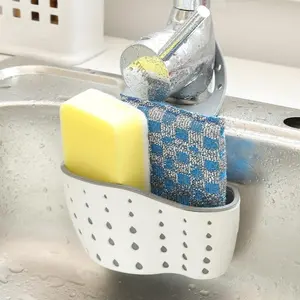Adjustable Height Hanging Drain Basket Organiser, Kitchen Draining Rack, Durable Silicone Material, Easy Installation, Space Saving, Kitchen Multifunctional Sink Accessory