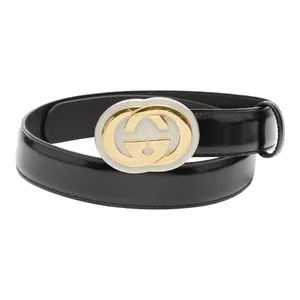 Pre-owned GUCCI Others Small Leather Goods Interlocking G Leather Belt