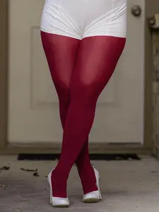 Plus Size Women's Burgundy Thigh High Socks, Stay-Up & Stretchy, Knitted Over-The-Knee Socks for Fall/winter, Fitted Style