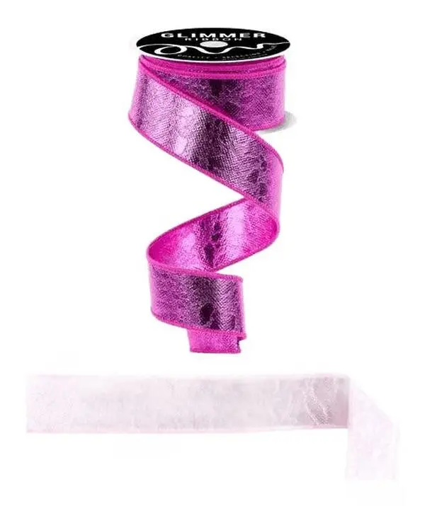 1.5" x 10yd Water Dot Ribbon – Shiny Fuchsia