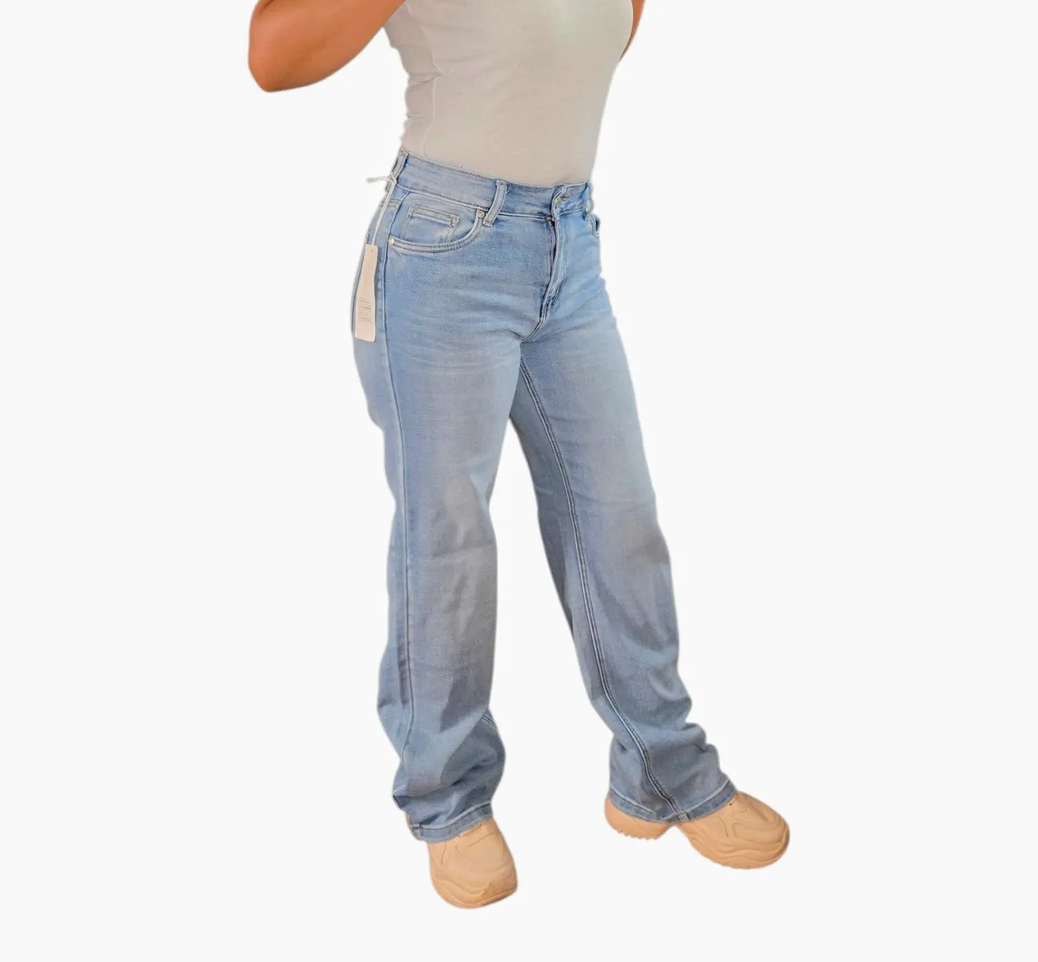 Classic Fit Jeans for Women - Light Blue Denim with Comfortable Fit and Timeless Style