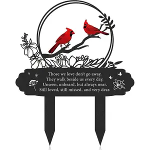 Grave Decorations for Cemetery, Metal Memorial Stakes Memorial Decor Plaques Markers for Loss of Mother Father, Suitable for Outdoor Yard Garden Cemetery