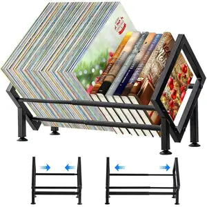Adjustable Desktop Tilting Tabletop Bookshelf, Desk Book Organizer Vinyl Record Storage Holder Rack, for Office Home Bedroom, Fits Magazine CDs Books Vinyls Display