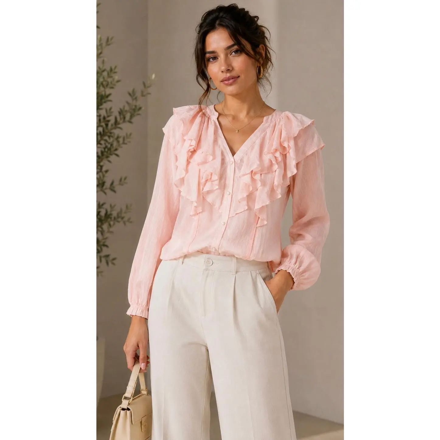Blush Ruffle Blouse