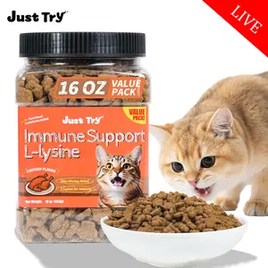 【Live Big Deal 】Just Try 16 oz Lysine and Lactoferrin  Cat Treats - Kittens Cats to Support Immune