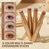 Buy 1 get 3 free--3 Color Eyeshadow Stick，New Long Lasting & Waterproof Creamy Eye Shadow，Portable Glitter shadow for Women，Smudge-Proof Long Lasting，Shimmer shadow for Day and Night (Fine Shimmer Brownish Orange)