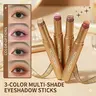 Buy 1 get 3 free--3 Color Eyeshadow Stick，New Long Lasting & Waterproof Creamy Eye Shadow，Portable Glitter shadow for Women，Smudge-Proof Long Lasting，Shimmer shadow for Day and Night (Fine Shimmer Brownish Orange)