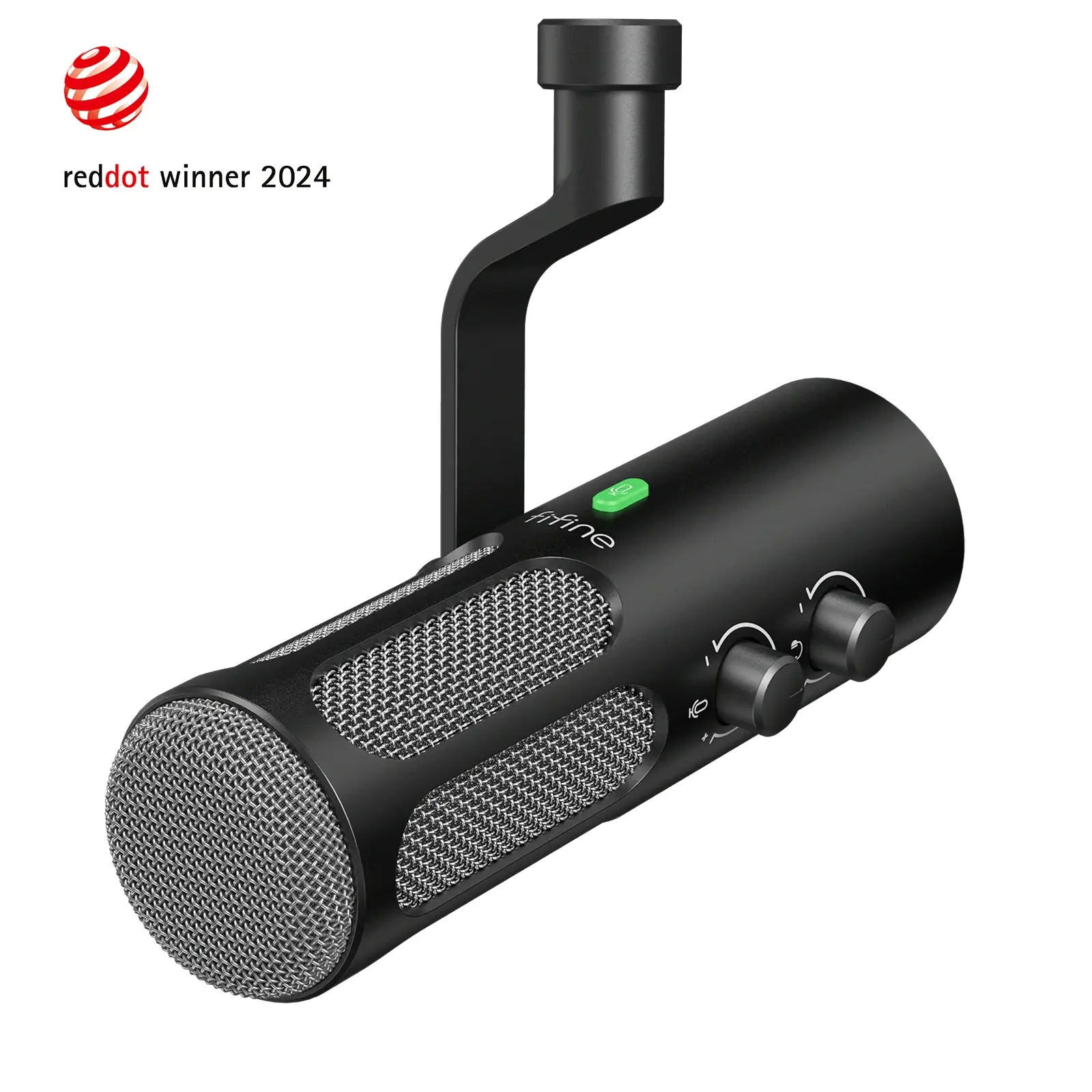 fifine Tank3 XLR/USB Podcast Dynamic Microphone for Streaming | Studio PC Streamer Mic, All Metal Built, with Mute Button, Headphone Jack, Volume Knob, for Vocal Voice Over Music Recording, AmpliTank