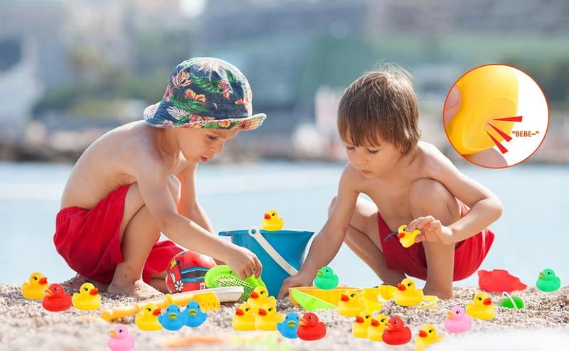 50 Pack Mini Rubber Ducks – Colorful Floating Bath Toys for Kids, Baby Shower, Pool Party, Birthday & Christmas Gifts